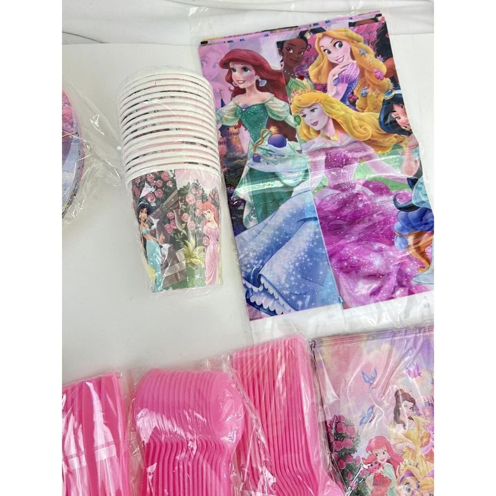 Disney Princess Party Supplies Plates Cups Napkins Utensils Set For 16 Guest